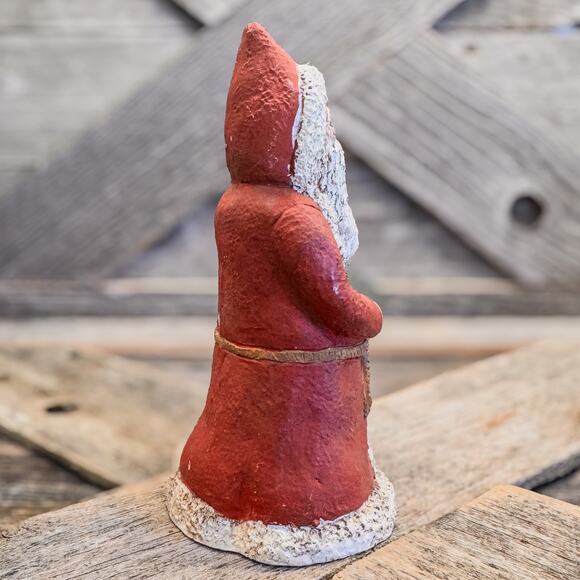 1988 Vintage Old World Santa Claus Figurine Holding Christmas Tree-6”H, Rustic - Picture 4 of 8